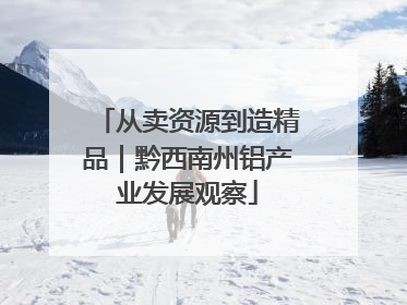 从卖资源到造精品｜黔西南州铝产业发展观察