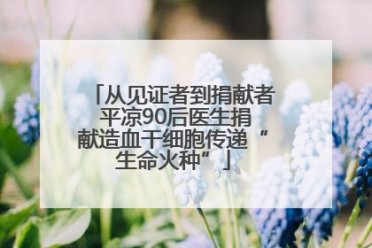 从见证者到捐献者 平凉90后医生捐献造血干细胞传递“生命火种”