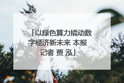 以绿色算力撬动数字经济新未来 本报记者 贾 泓