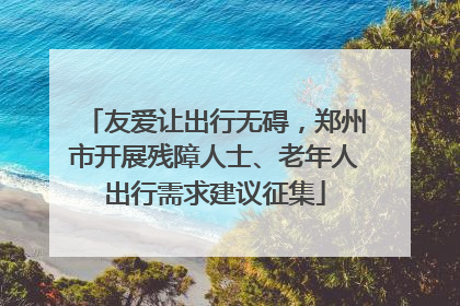 友爱让出行无碍，郑州市开展残障人士、老年人出行需求建议征集