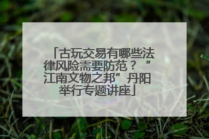 古玩交易有哪些法律风险需要防范？“江南文物之邦”丹阳举行专题讲座