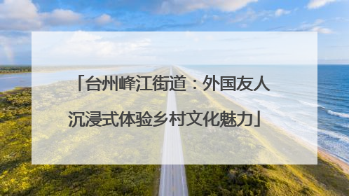 台州峰江街道：外国友人沉浸式体验乡村文化魅力