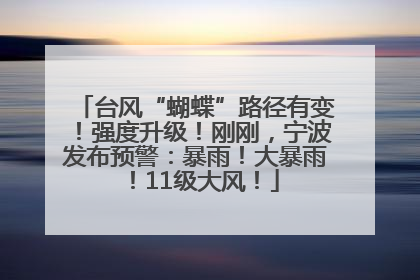 台风“蝴蝶”路径有变！强度升级！刚刚，宁波发布预警：暴雨！大暴雨！11级大风！