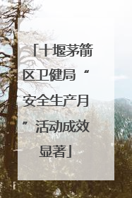 十堰茅箭区卫健局“安全生产月”活动成效显著