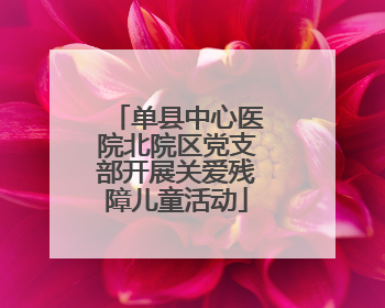 单县中心医院北院区党支部开展关爱残障儿童活动
