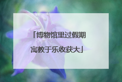 博物馆里过假期 寓教于乐收获大