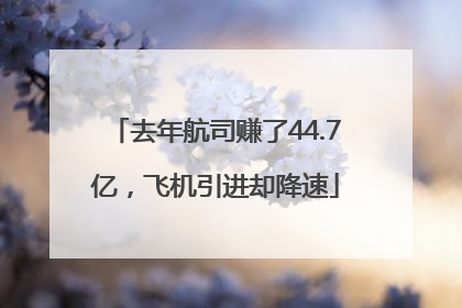 去年航司赚了44.7亿，飞机引进却降速