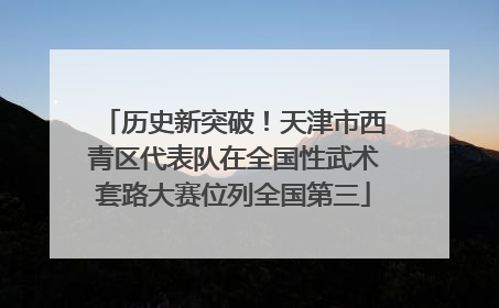 历史新突破！天津市西青区代表队在全国性武术套路大赛位列全国第三