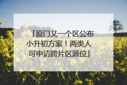 厦门又一个区公布小升初方案！两类人可申请跨片区派位