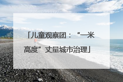 儿童观察团：“一米高度”丈量城市治理