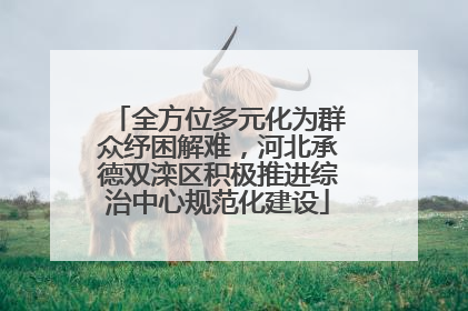 全方位多元化为群众纾困解难，河北承德双滦区积极推进综治中心规范化建设