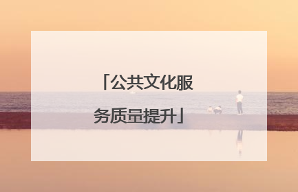 公共文化服务质量提升