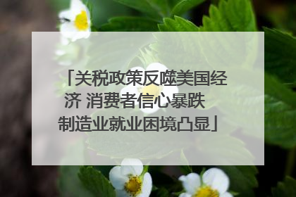 关税政策反噬美国经济 消费者信心暴跌 制造业就业困境凸显