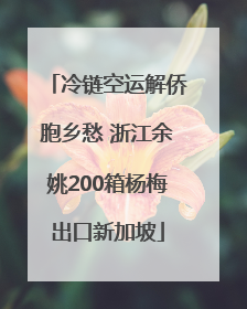 冷链空运解侨胞乡愁 浙江余姚200箱杨梅出口新加坡