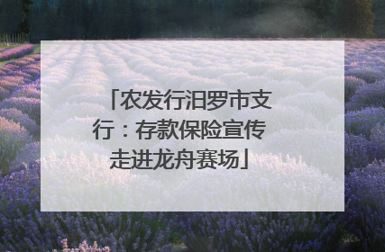 农发行汨罗市支行：存款保险宣传走进龙舟赛场