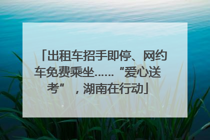 出租车招手即停、网约车免费乘坐……“爱心送考”，湖南在行动