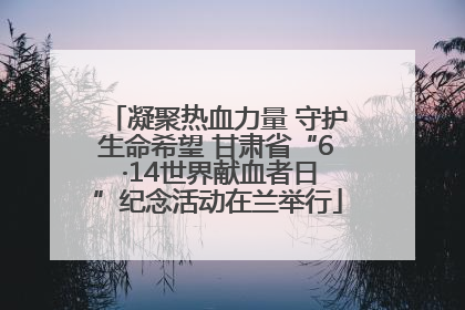 凝聚热血力量 守护生命希望 甘肃省“6 ·14世界献血者日”纪念活动在兰举行