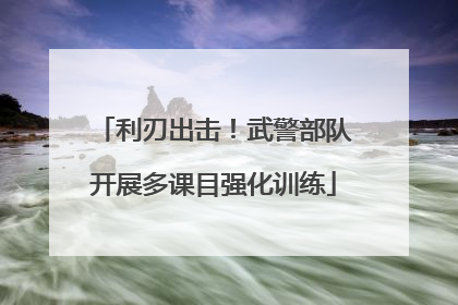 利刃出击！武警部队开展多课目强化训练