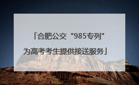 合肥公交“985专列”为高考考生提供接送服务