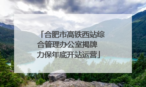 合肥市高铁西站综合管理办公室揭牌 力保年底开站运营