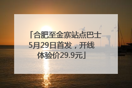 合肥至金寨站点巴士5月29日首发，开线体验价29.9元