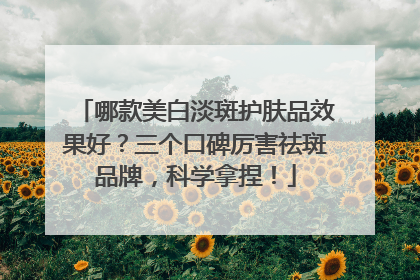 哪款美白淡斑护肤品效果好？三个口碑厉害祛斑品牌，科学拿捏！