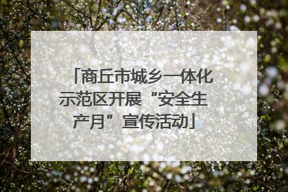 商丘市城乡一体化示范区开展“安全生产月”宣传活动