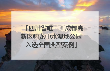 四川省唯一！成都高新区骑龙中水湿地公园入选全国典型案例