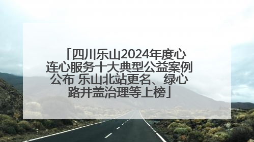 四川乐山2024年度心连心服务十大典型公益案例公布 乐山北站更名、绿心路井盖治理等上榜