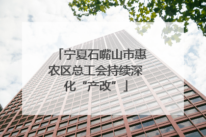 宁夏石嘴山市惠农区总工会持续深化“产改”