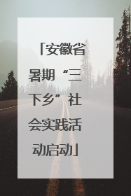 安徽省暑期“三下乡”社会实践活动启动