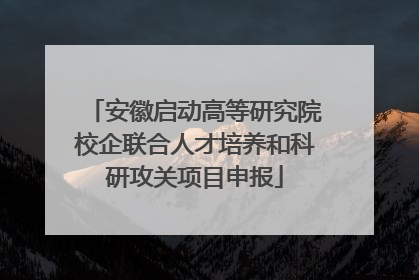 安徽启动高等研究院校企联合人才培养和科研攻关项目申报