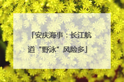 安庆海事：长江航道“野泳”风险多
