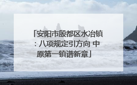 安阳市殷都区水冶镇：八项规定引方向 中原第一镇谱新章