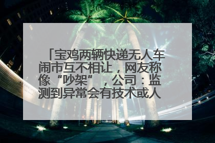 宝鸡两辆快递无人车闹市互不相让，网友称像“吵架”，公司：监测到异常会有技术或人为干预处置