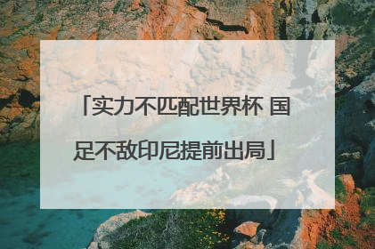 实力不匹配世界杯 国足不敌印尼提前出局