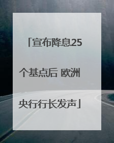 宣布降息25个基点后 欧洲央行行长发声