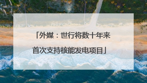 外媒：世行将数十年来首次支持核能发电项目