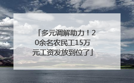 多元调解助力！20余名农民工15万元工资发放到位了