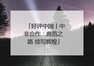 好评中国丨中非合作：典范之路 续写辉煌