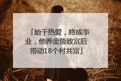 始于热爱，终成事业，他养金鱼致富后带动18个村共富