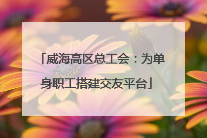 威海高区总工会：为单身职工搭建交友平台
