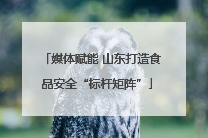 媒体赋能 山东打造食品安全“标杆矩阵”
