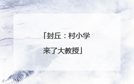 封丘：村小学来了大教授