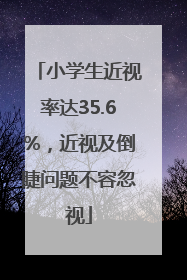 小学生近视率达35.6%，近视及倒睫问题不容忽视
