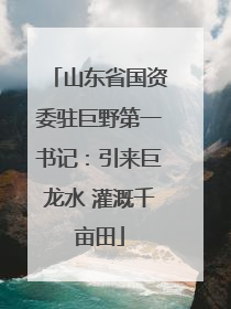 山东省国资委驻巨野第一书记：引来巨龙水 灌溉千亩田
