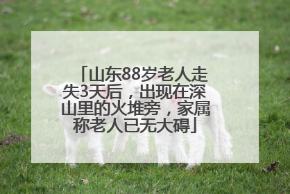 山东88岁老人走失3天后，出现在深山里的火堆旁，家属称老人已无大碍