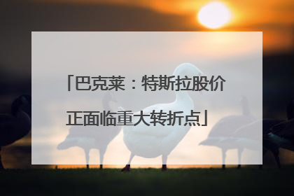 巴克莱：特斯拉股价正面临重大转折点