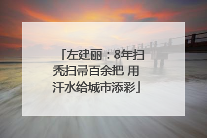 左建丽：8年扫秃扫帚百余把 用汗水给城市添彩