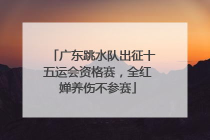 广东跳水队出征十五运会资格赛，全红婵养伤不参赛